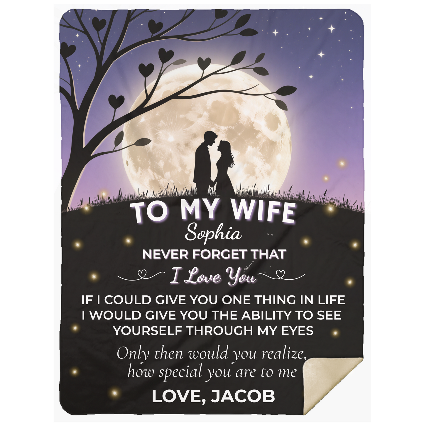 To My Wife Personalized Blanket | Never Forget I Love You |Custom Fleece & Sherpa Gift