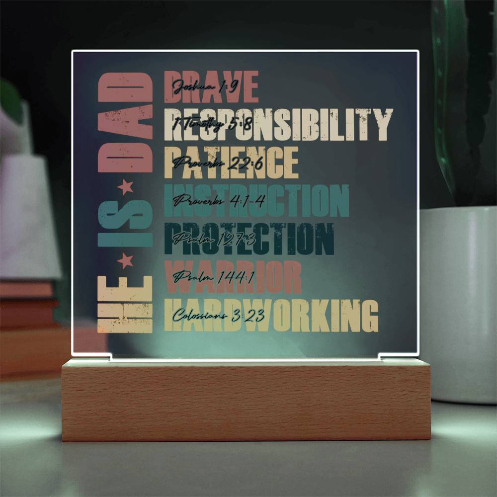 He Is Dad - Inspiring Scriptures LED Plaque