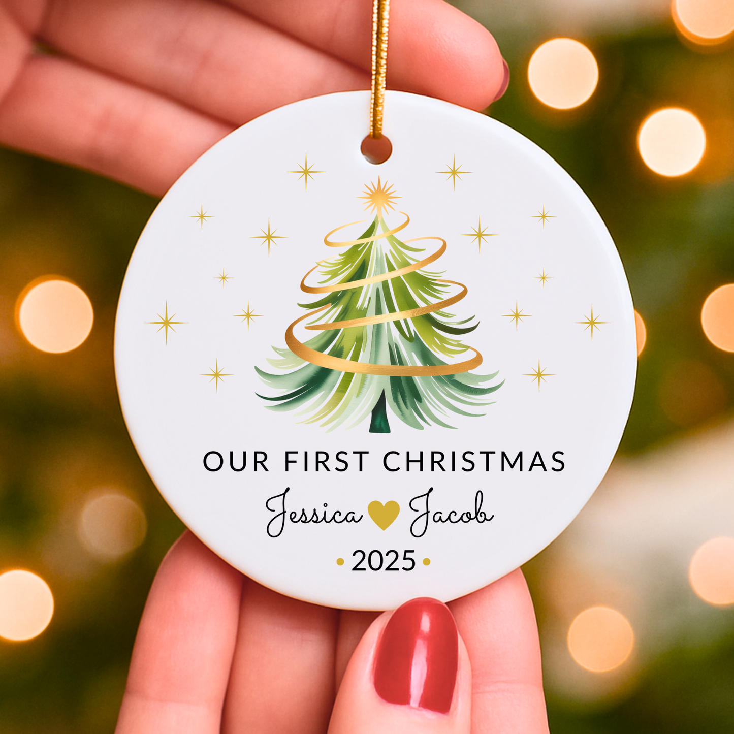 “Our First Christmas Together” 2025 Personalized Ceramic Ornament