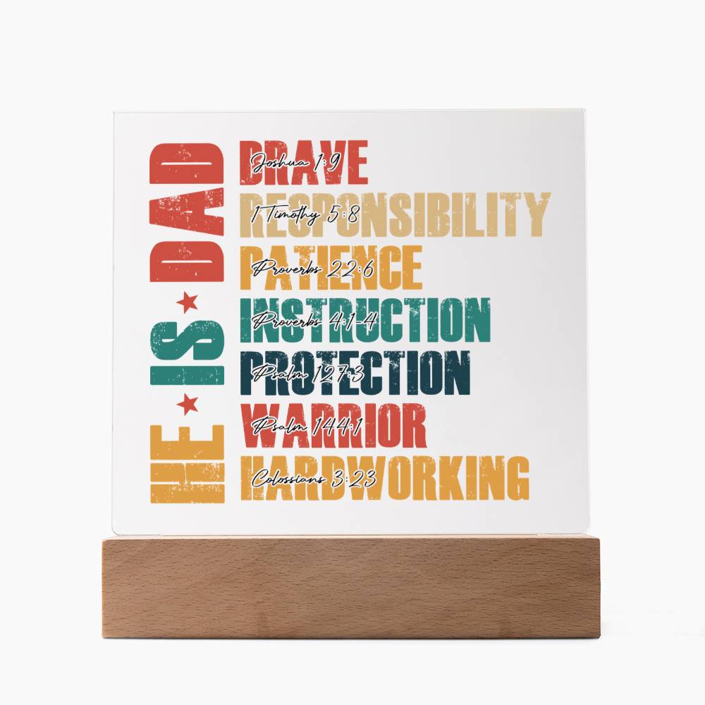 He Is Dad - Inspiring Scriptures LED Plaque