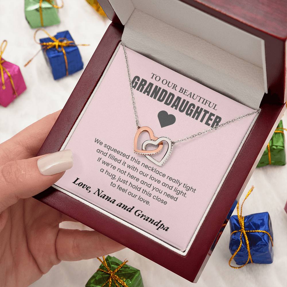 Always Close To Our Hearts | Personalized Granddaughter Heart Necklace |Blush Pink