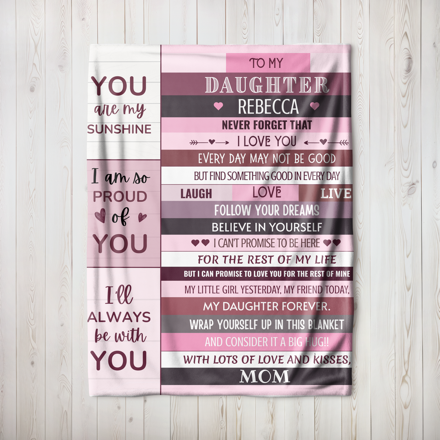 You Are My Sunshine Daughter Blanket | Personalized Cozy Fleece or Sherpa