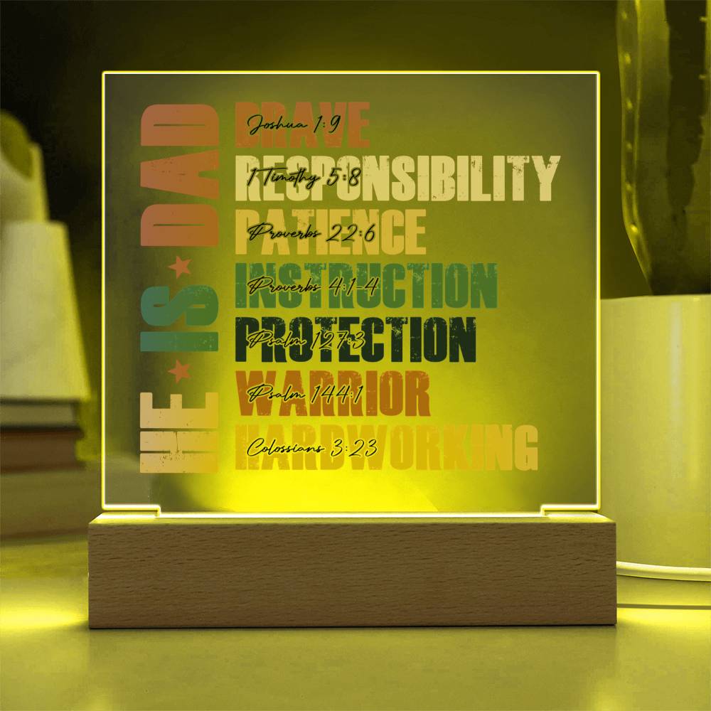 He Is Dad - Inspiring Scriptures LED Plaque
