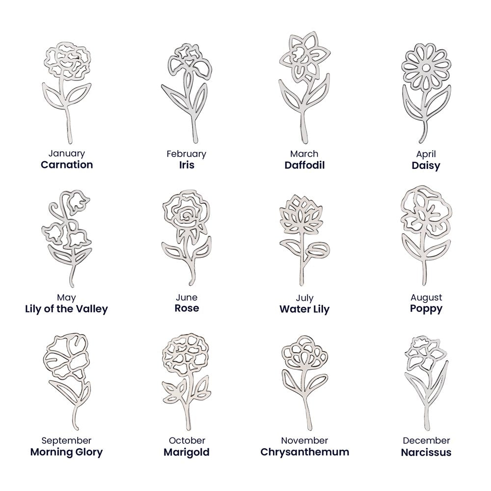 No Rain, No Flowers (LGT)| Personalized Birth-Flower Name Necklace