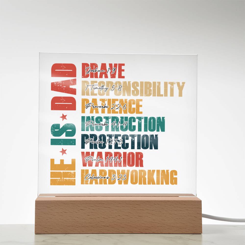 He Is Dad - Inspiring Scriptures LED Plaque