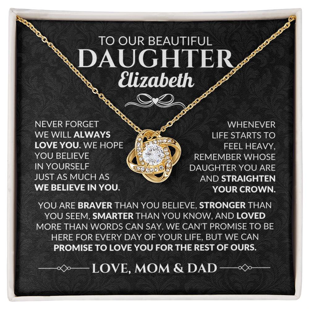 Personalized To Our Daughter "Straighten Your Crown" Necklace