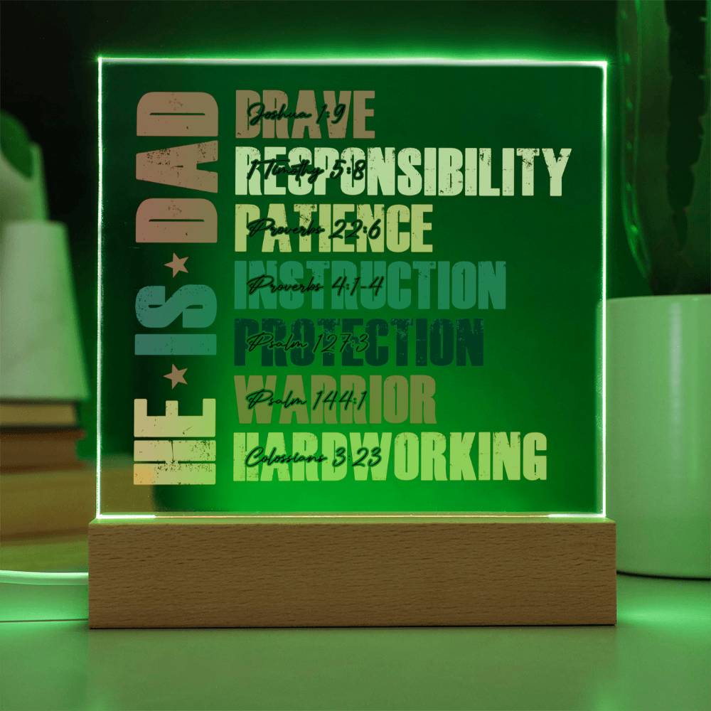 He Is Dad - Inspiring Scriptures LED Plaque
