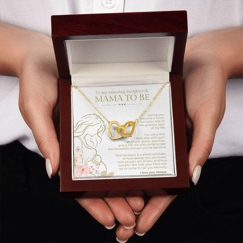 Daughter "Mama to Be" from Parent |Interlocking Hearts Necklace