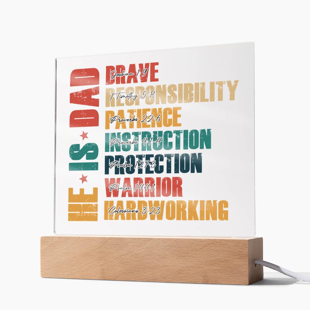 He Is Dad - Inspiring Scriptures LED Plaque