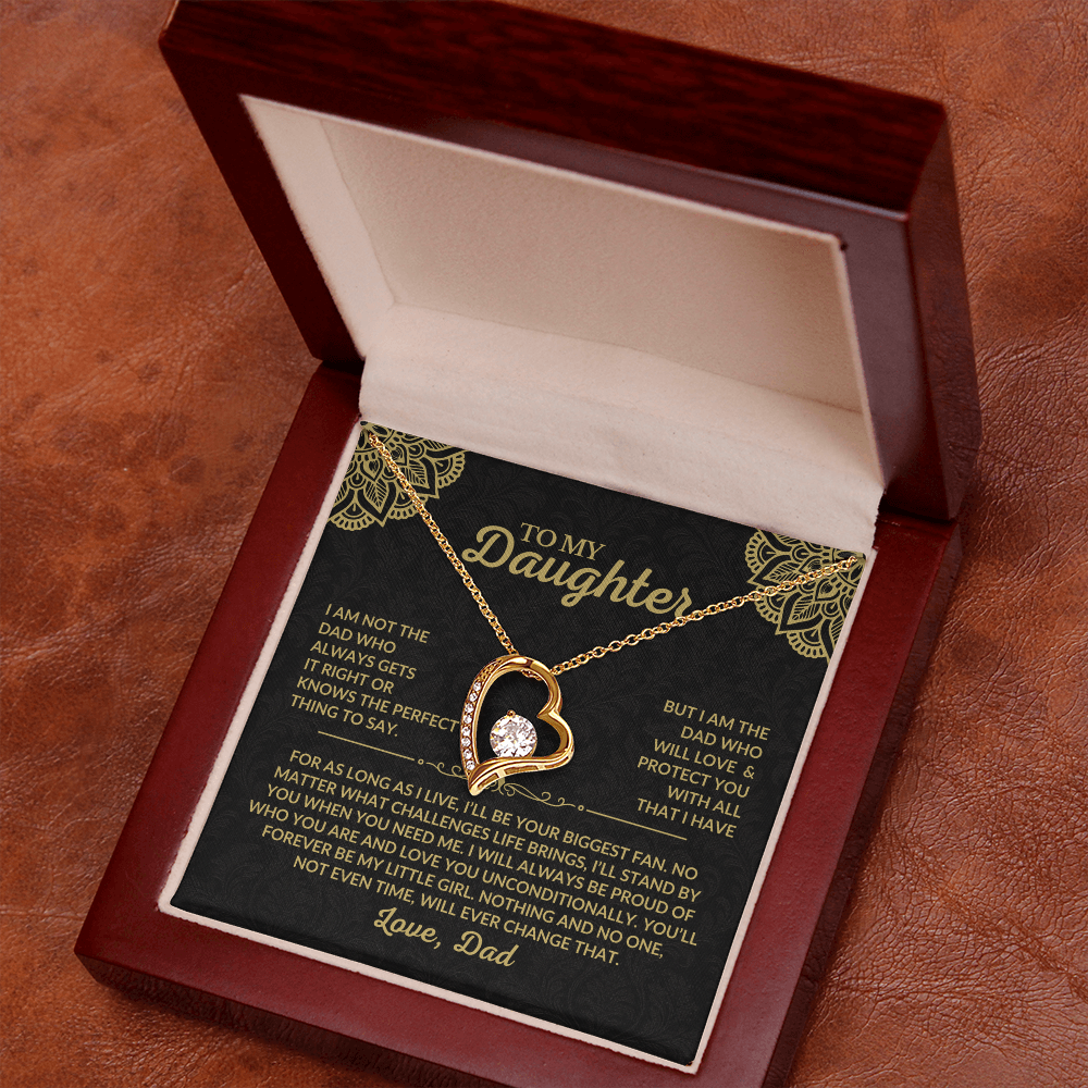 Gift for Daughter from Dad "I'll Always Love and Protect You" Necklace