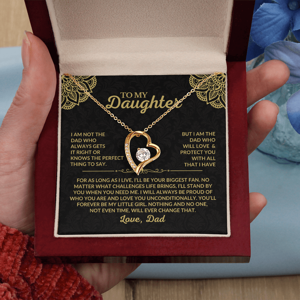 Gift for Daughter from Dad "I'll Always Love and Protect You" Necklace