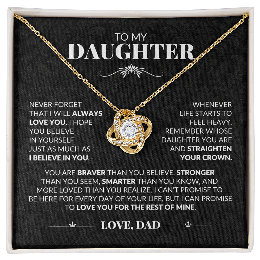 Gift For Daughter From Dad "Never Forget I Love You" Necklace
