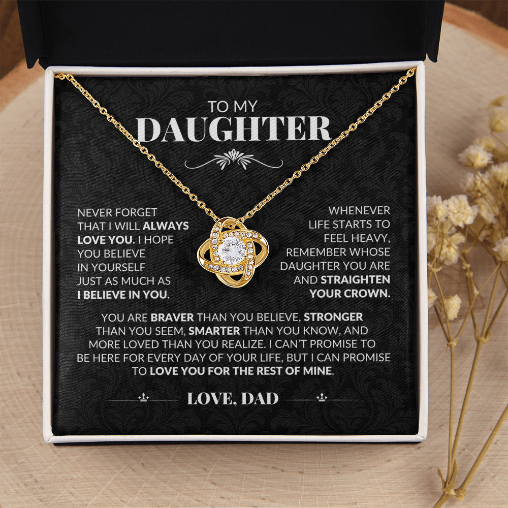 Gift For Daughter From Dad "Never Forget I Love You" Necklace