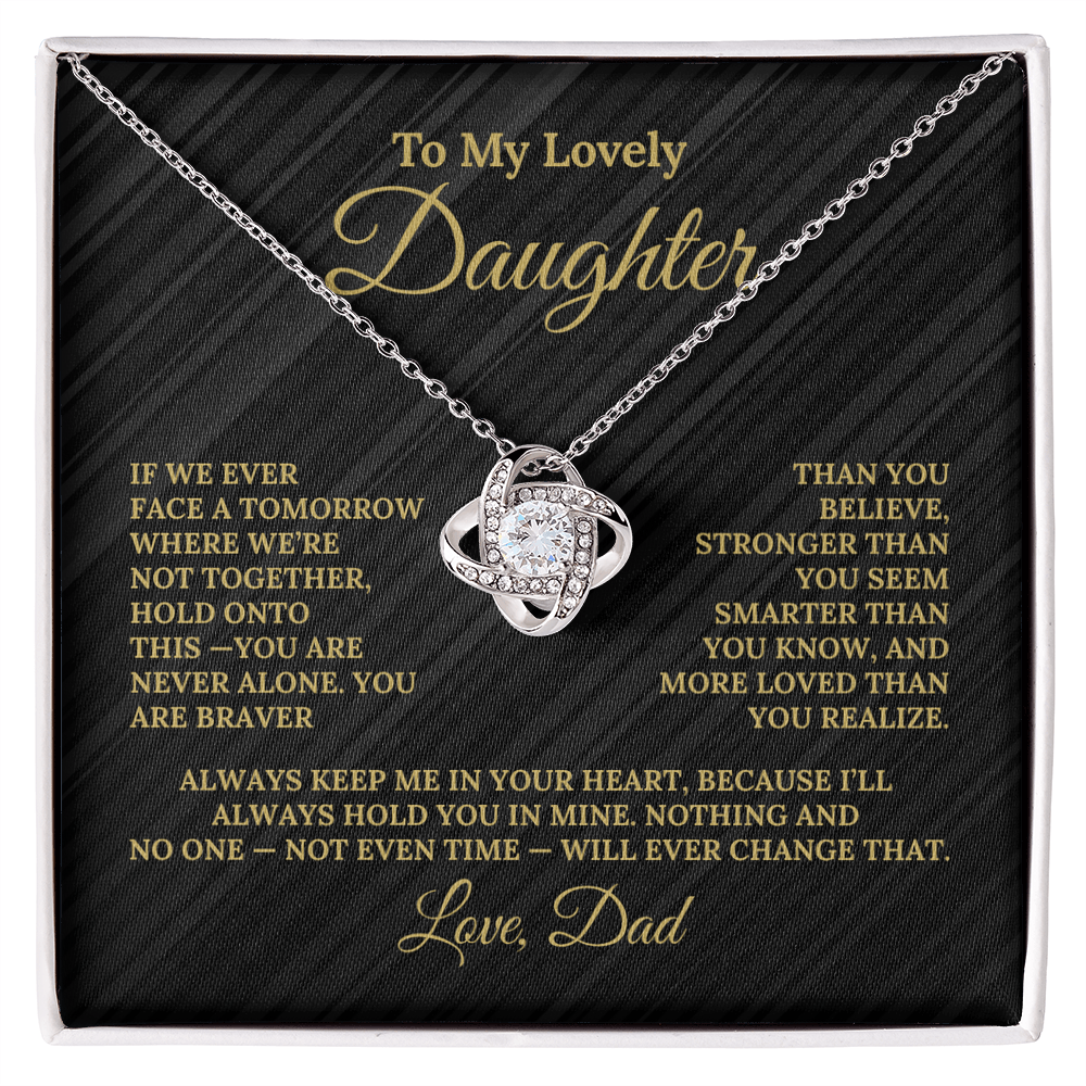 thumbnail image 2 of Sereney Daughter Necklace From Mom Or Dad - Double Heart Stainless Steel Pendant With Zircon - Engraved Motivational Message, 18-20 Inch Chain - Birthday, Wedding, Graduation Gift 2 of 11