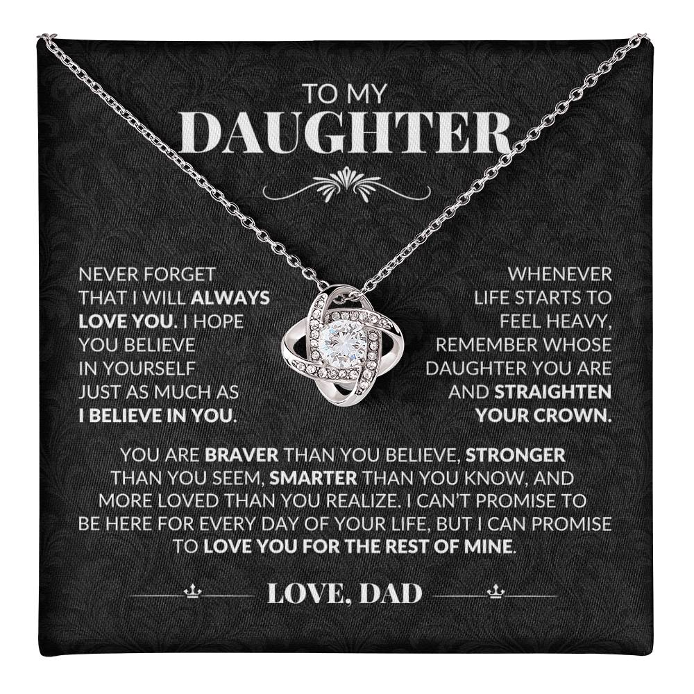 Gift For Daughter From Dad "Never Forget I Love You" Necklace