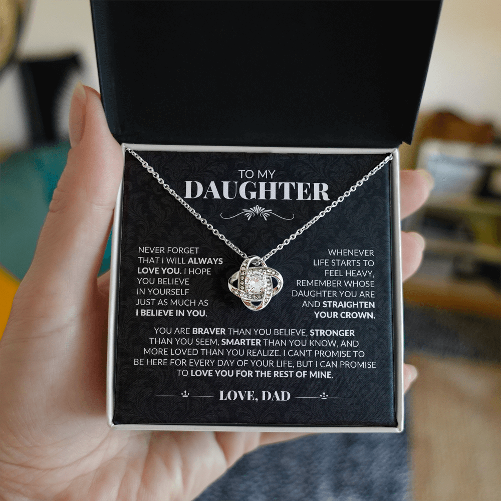 Gift For Daughter From Dad "Never Forget I Love You" Necklace