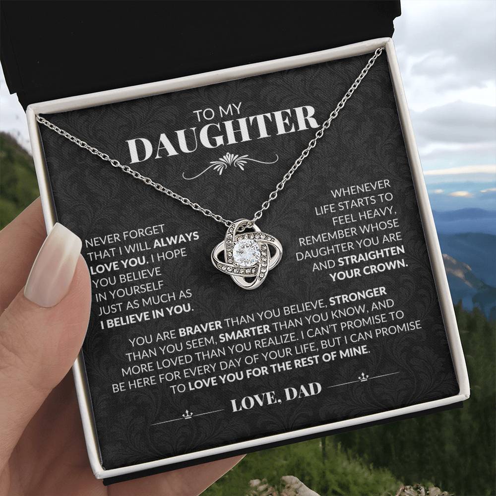 Gift For Daughter From Dad "Never Forget I Love You" Necklace