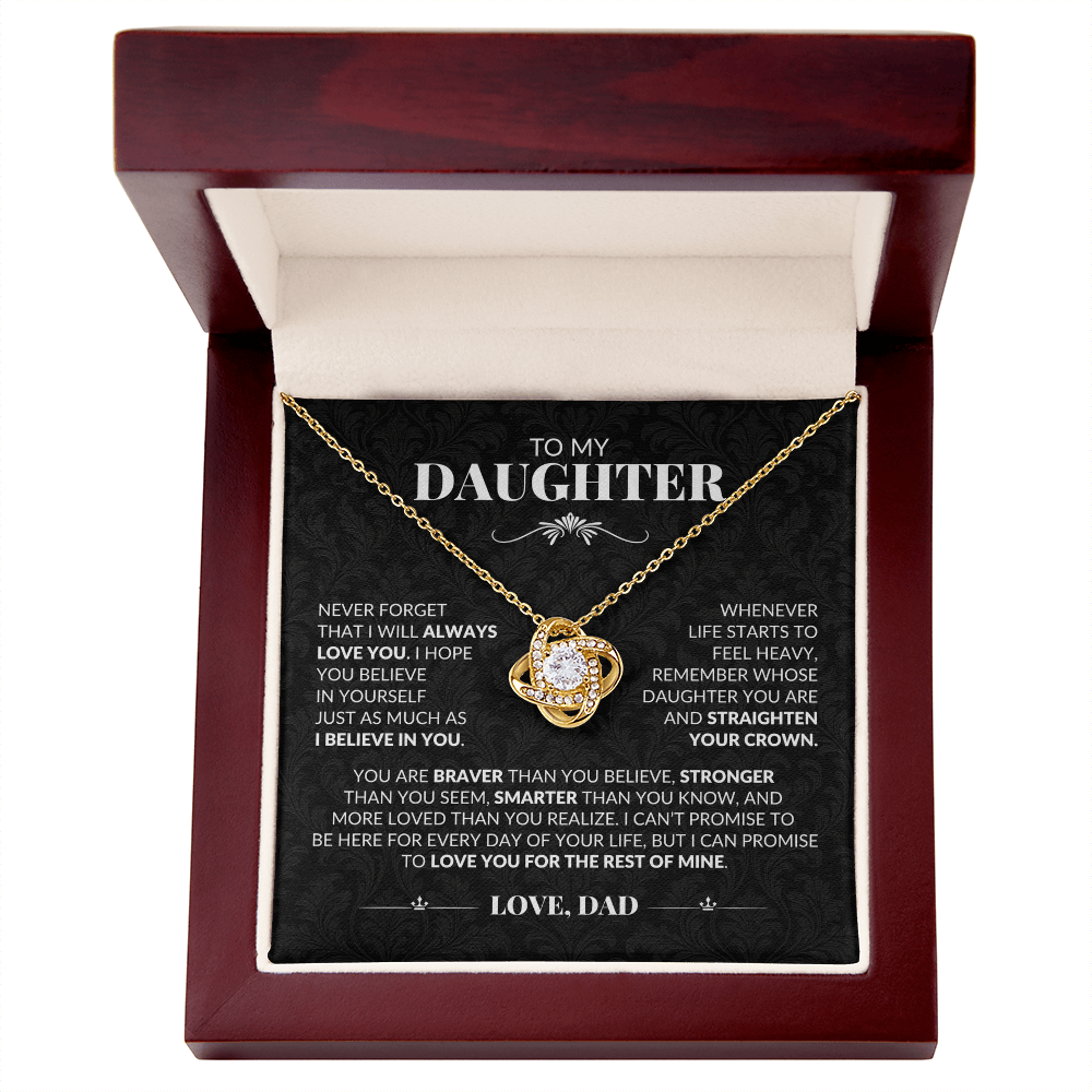 Gift For Daughter From Dad "Never Forget I Love You" Necklace