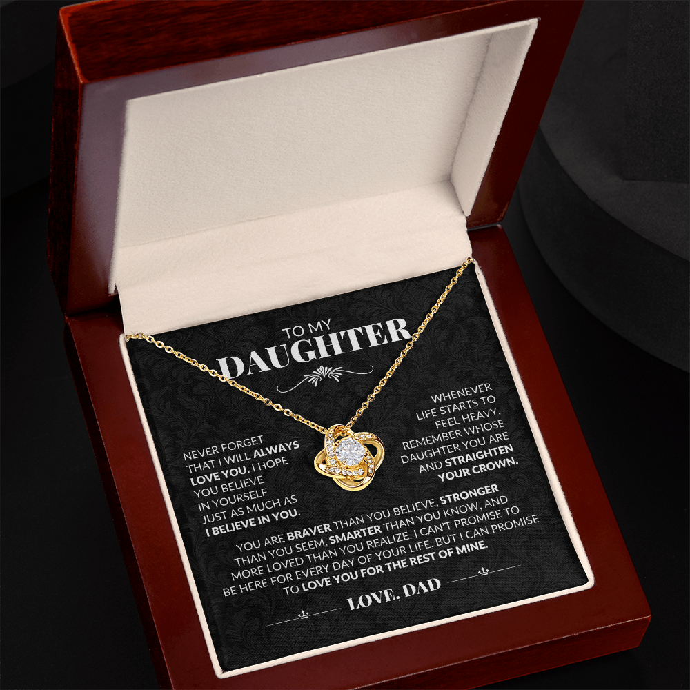 Gift For Daughter From Dad "Never Forget I Love You" Necklace