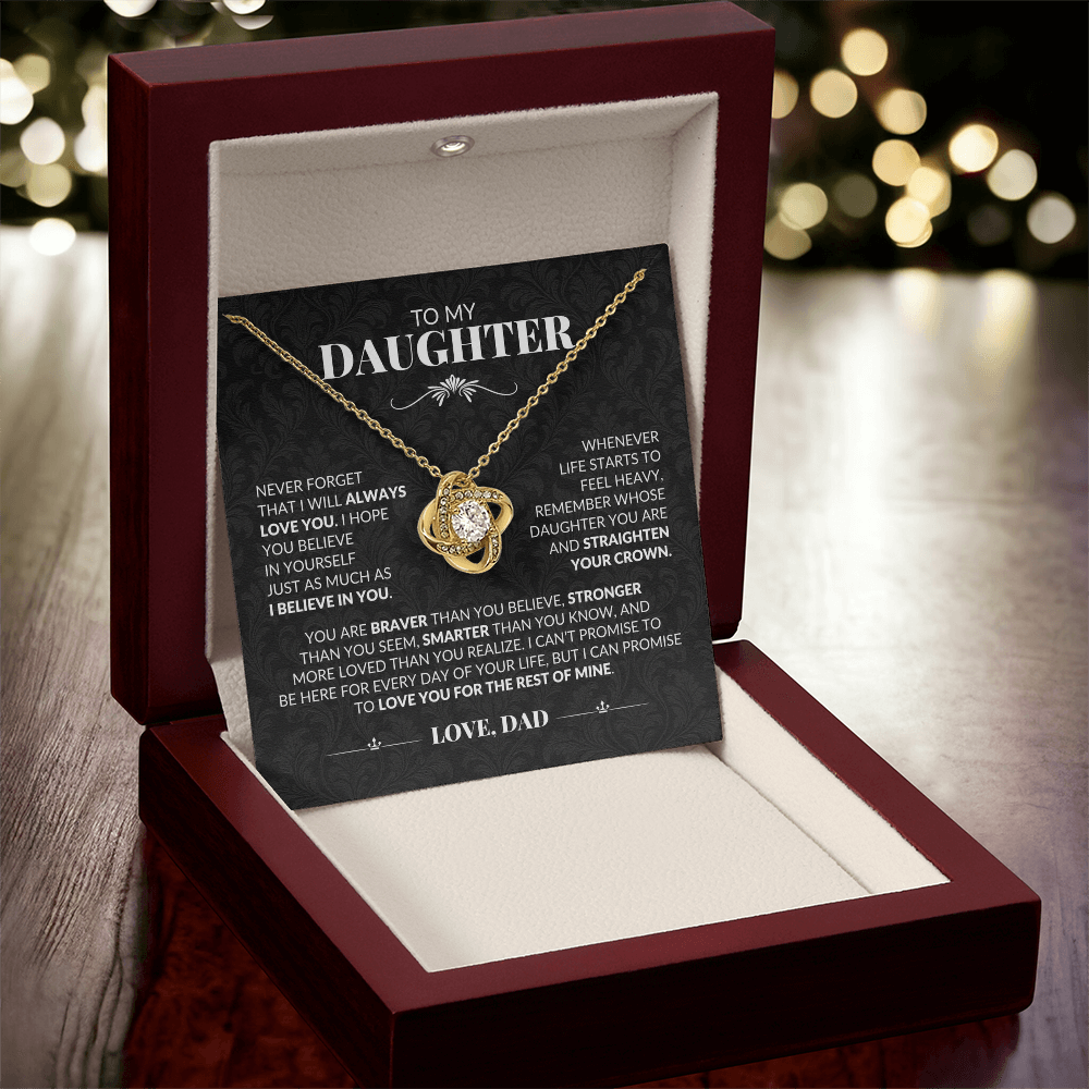 Gift For Daughter From Dad "Never Forget I Love You" Necklace