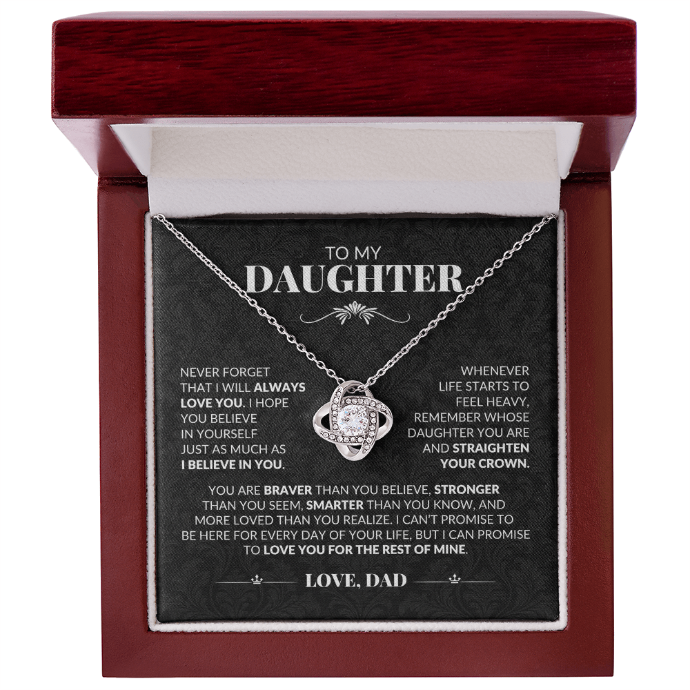 Gift For Daughter From Dad "Never Forget I Love You" Necklace