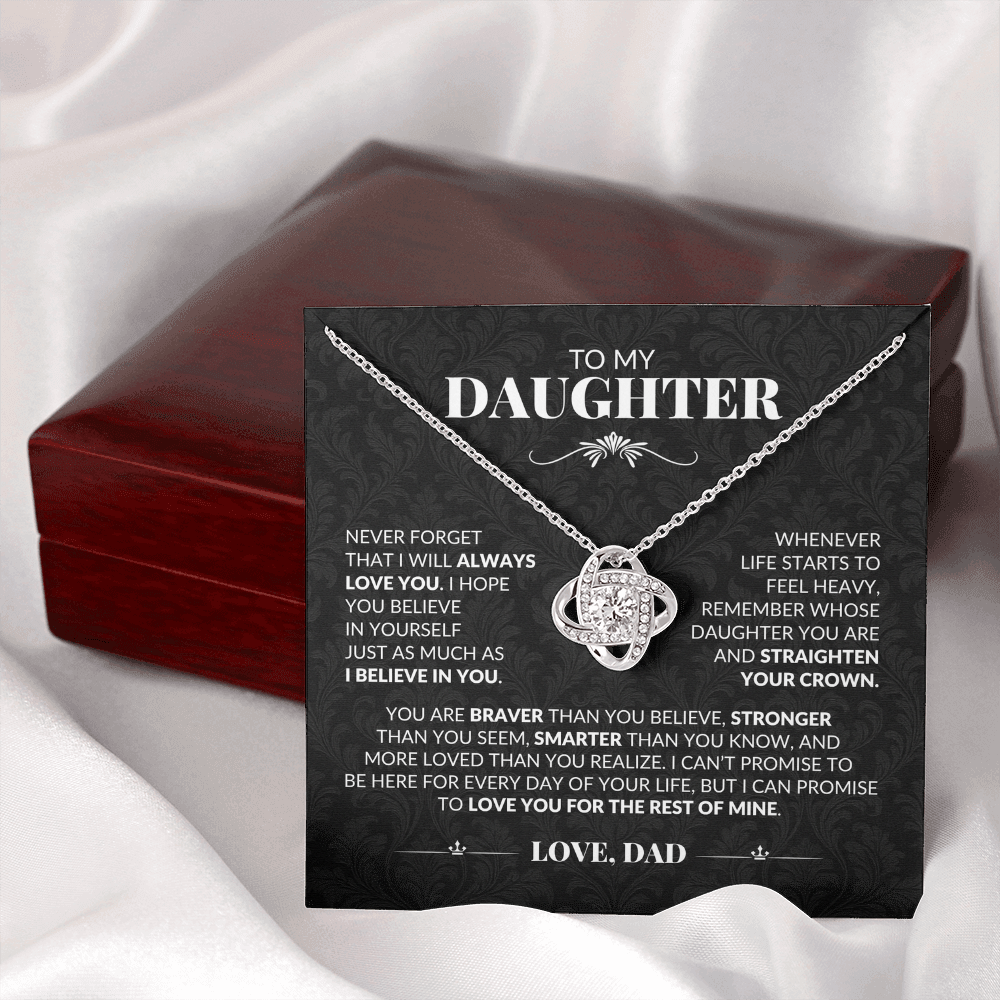 Gift For Daughter From Dad "Never Forget I Love You" Necklace
