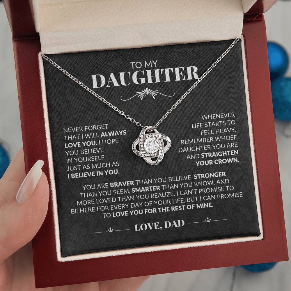 Gift For Daughter From Dad "Never Forget I Love You" Necklace