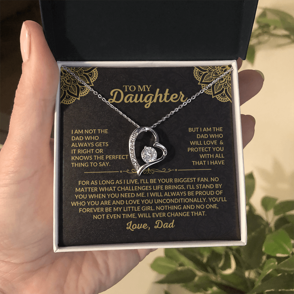 Gift for Daughter from Dad "I'll Always Love and Protect You" Necklace