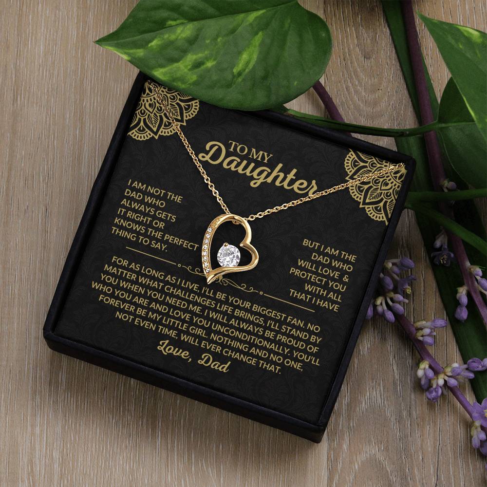 Gift for Daughter from Dad "I'll Always Love and Protect You" Necklace