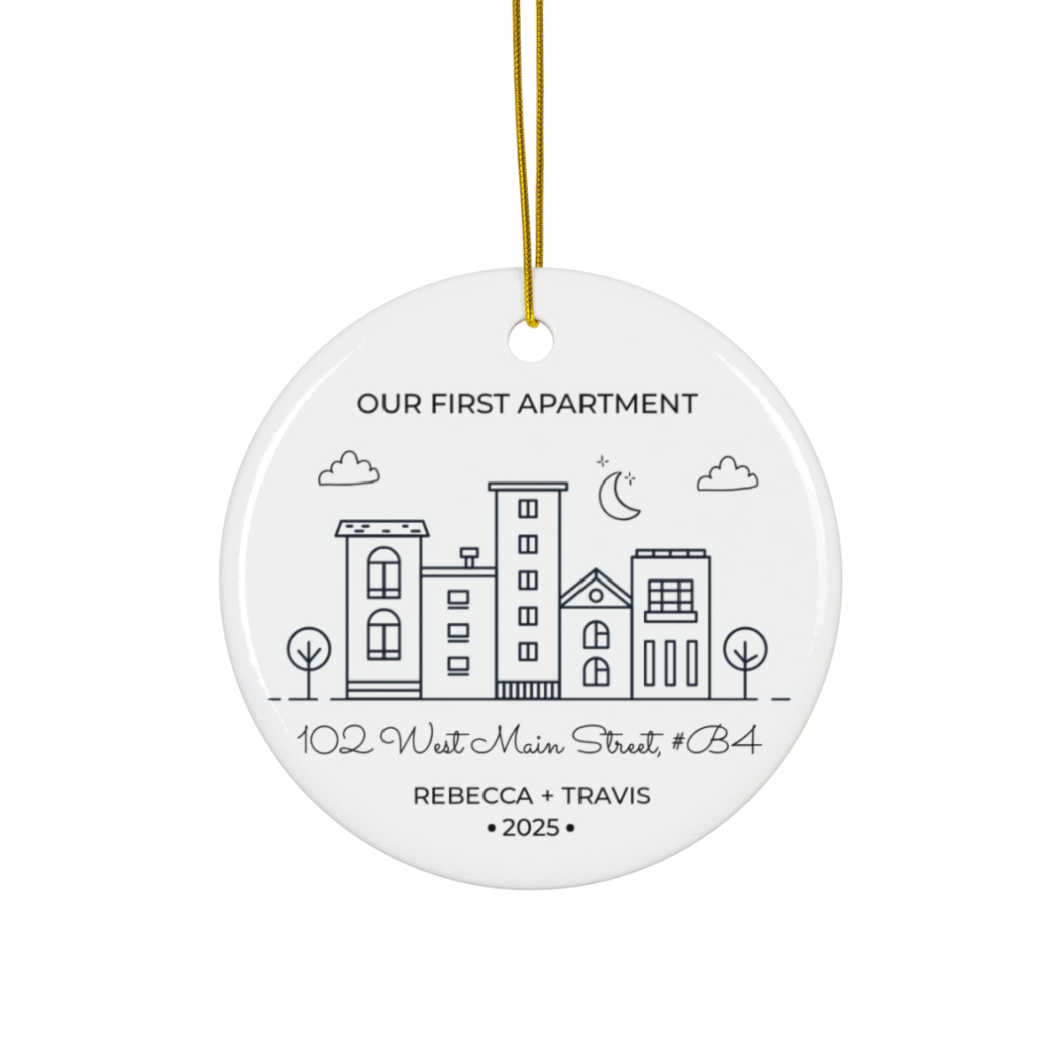 Personalized "Our First Apartment" 2025 Keepsake Ceramic Ornament