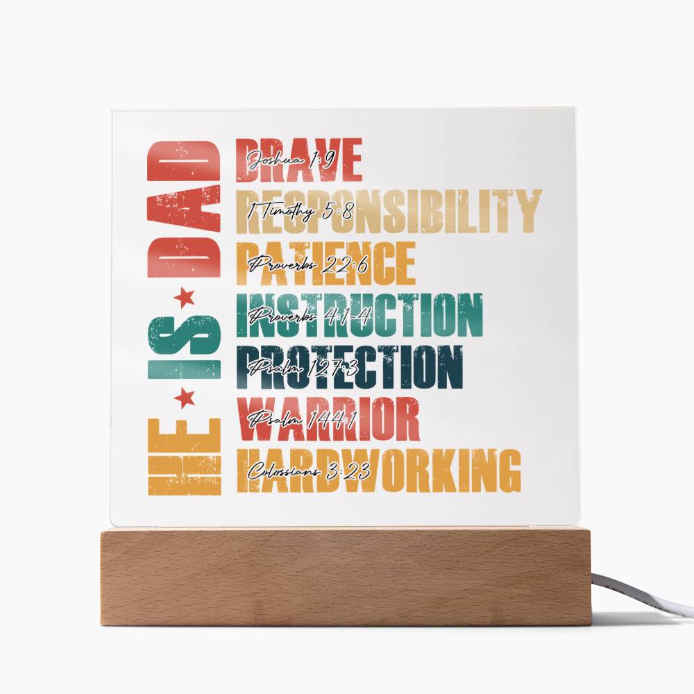 He Is Dad - Inspiring Scriptures LED Plaque