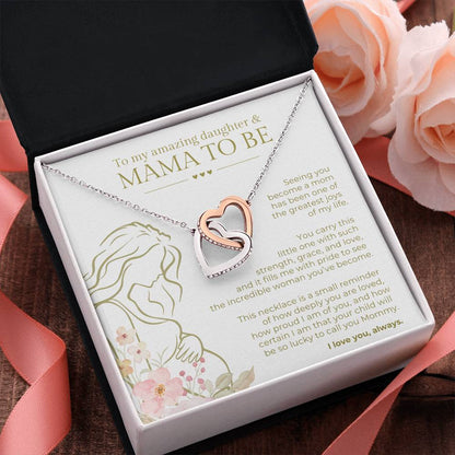 Daughter "Mama to Be" from Parent |Interlocking Hearts Necklace