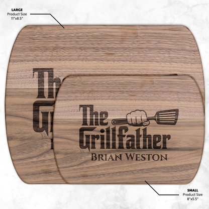 The Grillfather | Personalized Hardwood Oval Cutting Board