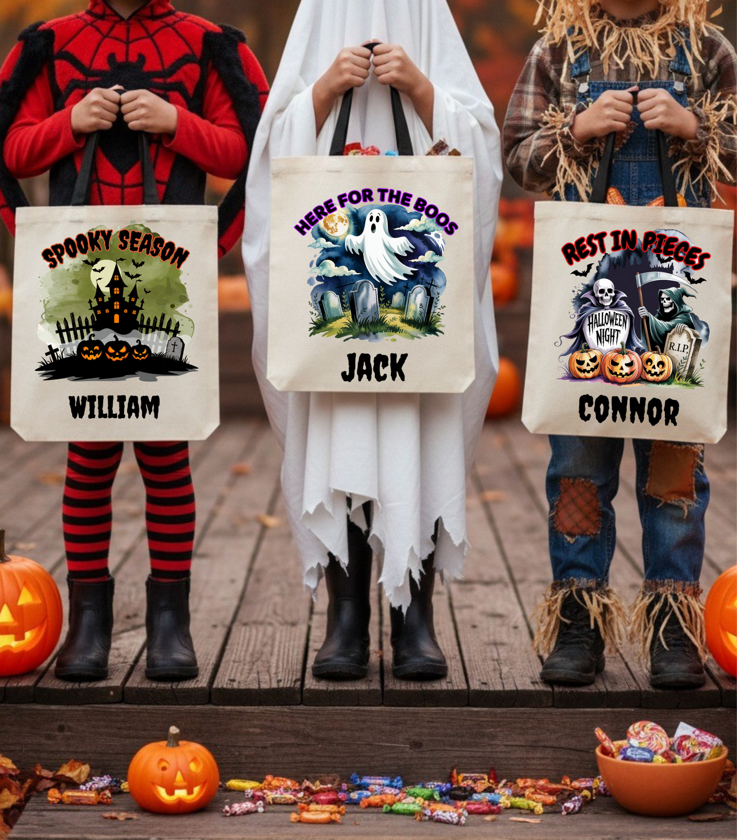 Personalized Halloween Trick or Treat Tote