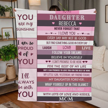 You Are My Sunshine Daughter Blanket | Personalized Cozy Fleece or Sherpa
