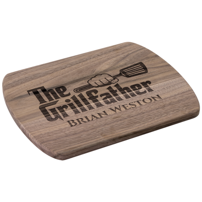 The Grillfather | Personalized Hardwood Oval Cutting Board