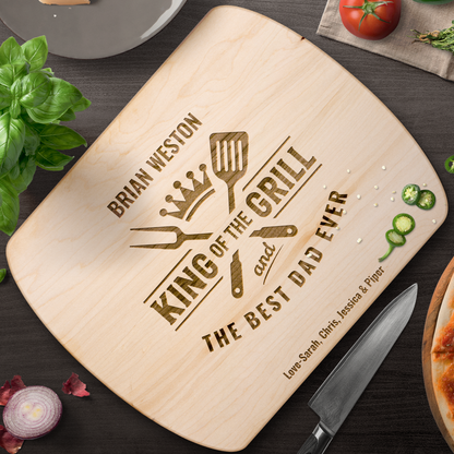 Best Dad Ever | Personalized Hardwood Oval Cutting Board