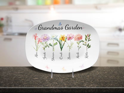 Personalized Grandma's / Mom's Garden Birth Flower Platter