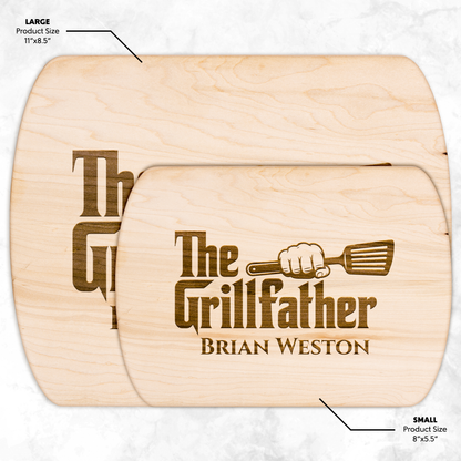 The Grillfather | Personalized Hardwood Oval Cutting Board