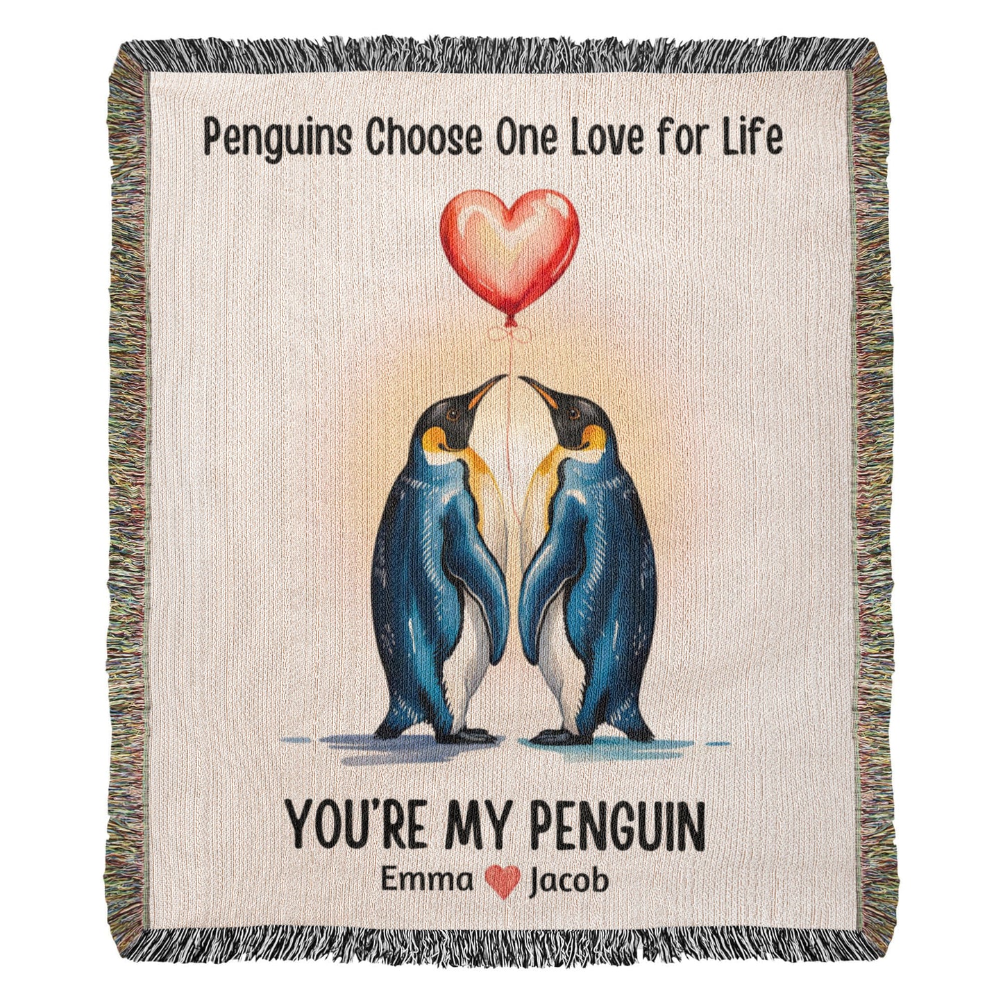 You’re My Penguin | Personalized Couples Woven Cotton Keepsake Blanket