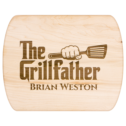 The Grillfather | Personalized Hardwood Oval Cutting Board