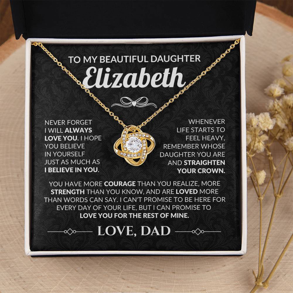 Personalized To My Daughter "Straighten Your Crown" Necklace