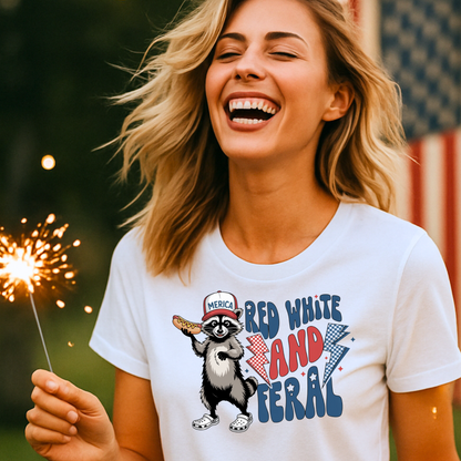 Red, White, and Feral – Women’s Patriotic July 4th Tee