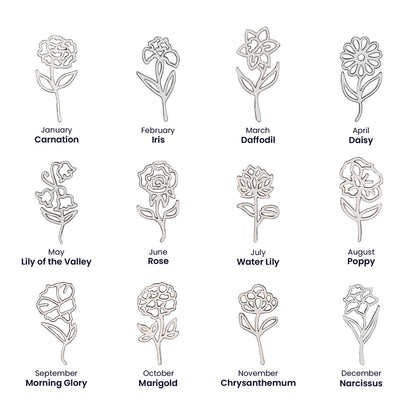 No Rain, No Flowers (LGT)| Personalized Birth-Flower Name Necklace