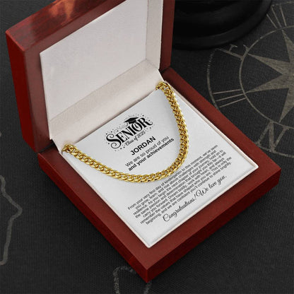 Personalized 2025 Graduation "We Are So Proud" Cuban Link Necklace