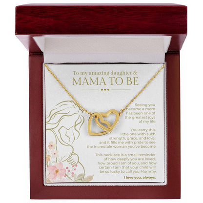 Daughter "Mama to Be" from Parent |Interlocking Hearts Necklace