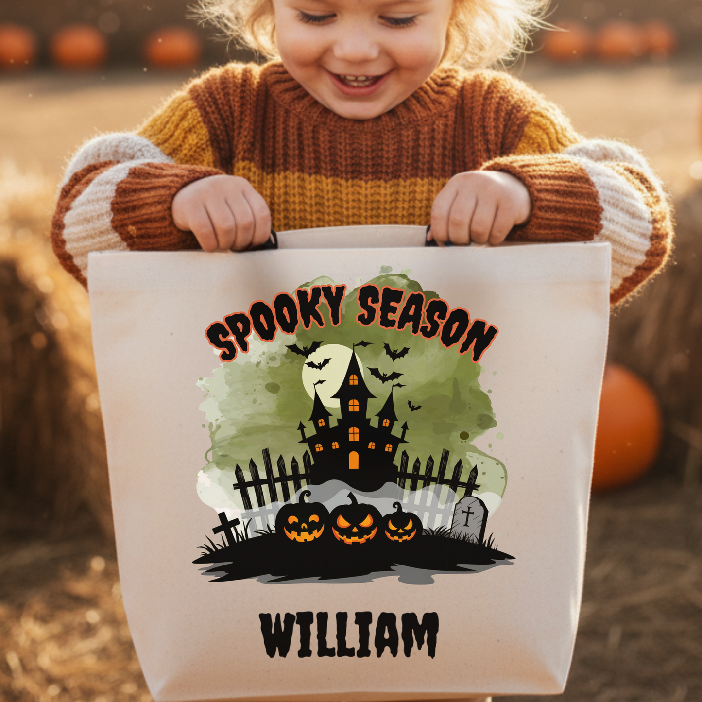 Personalized Halloween Trick or Treat Tote