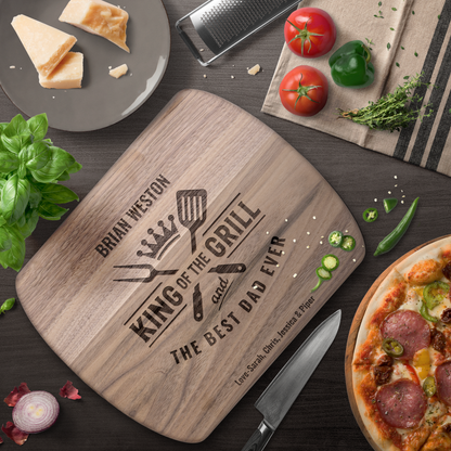 Best Dad Ever | Personalized Hardwood Oval Cutting Board