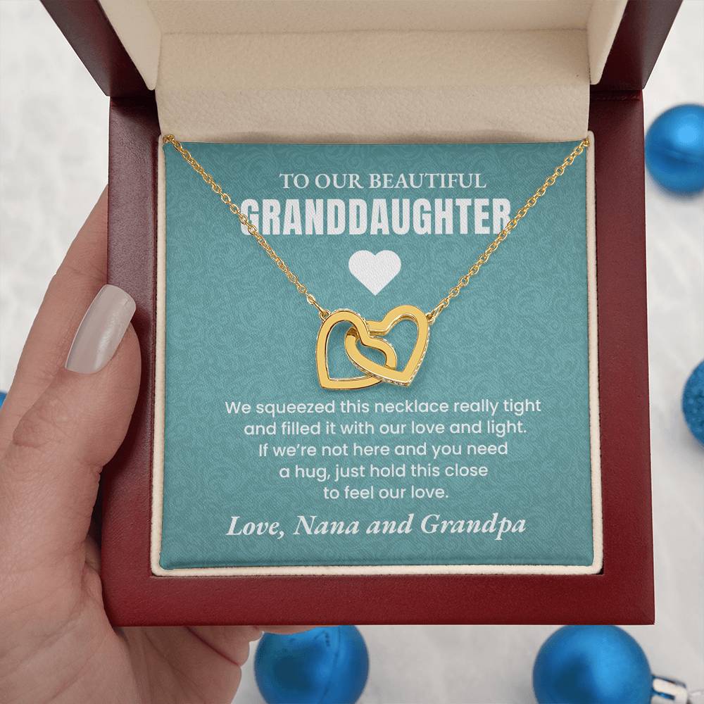 To My Granddaughter - Double Heart Necklace