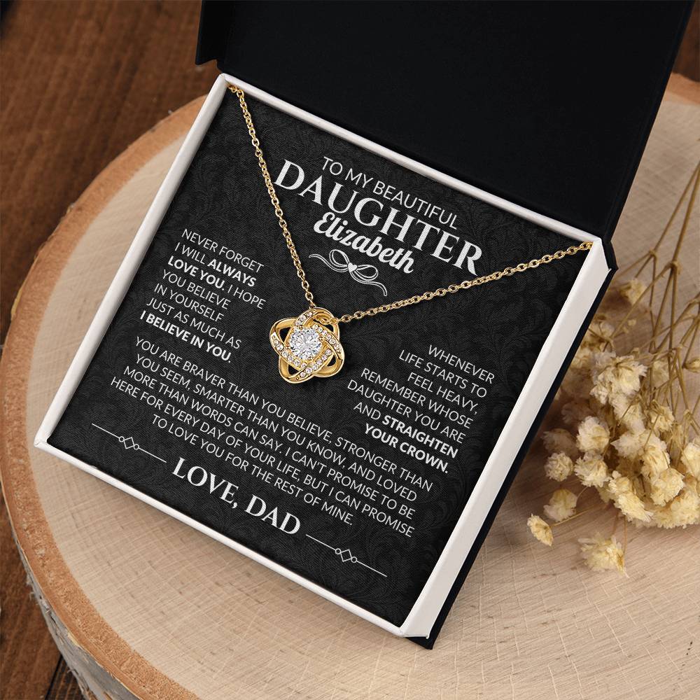 Personalized To My Daughter "Straighten Your Crown" Necklace